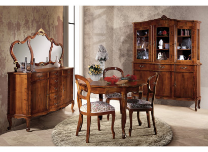 Tavolo rotondo da pranzo in legno di lusso allungabile per sala da pranzo Mobili italiani.