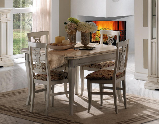 Garnitura 7 pezzi in legno mobile comò 4 sedie tavolo vetrina nuovo insieme set da sala da pranzo