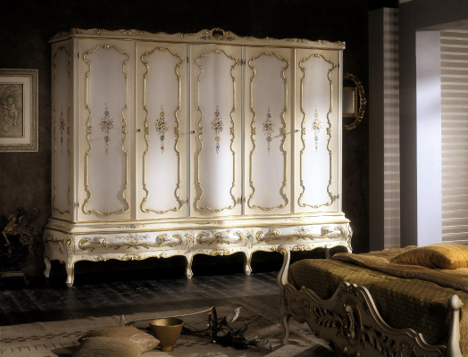 Armadio nuovo a utilizzo multiplo 5 ante cassetti armadio alto in legno bianco