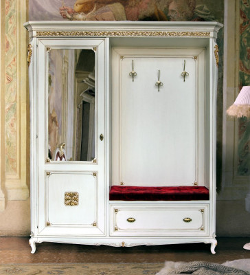 Attaccapanni guardaroba in legno massiccio specchio d'ingresso.