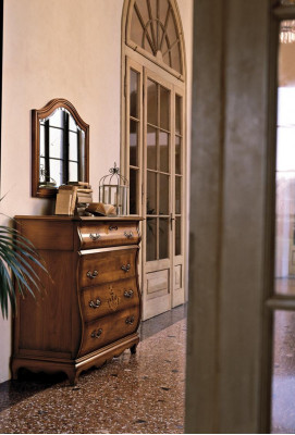 Comò credenza armadio legno comodini mobili italiani massicci specchio 2 pezzi