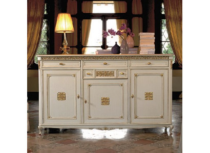 Mobile bianco credenza cassettiera cassetti legno con oro credenza mobile nuovo