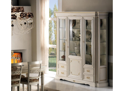 Vetrina Mobile da soggiorno Armadio in legno massello Vetrine in vetro Mobile credenza In legno massiccio