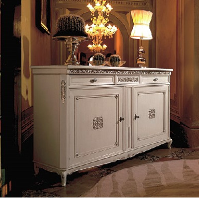 Classica commode stile antico sideboard in legno mobile credenza bianca nuova.