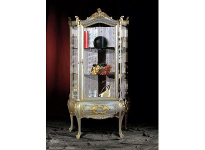 Mobili barocchi Vetrina italiana Armadio Mobili Armadi Legno massiccio Scaffale Elegante