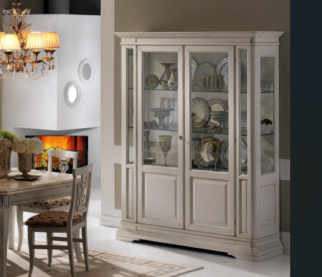 Mobili da soggiorno credenza in legno massiccio Vetrine in vetro Armadio in legno vero Vetrina