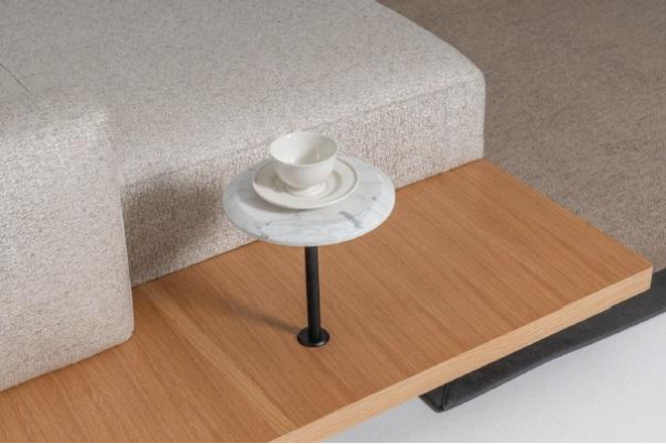 Soggiorno angolare in tessuto imbottito a forma di L