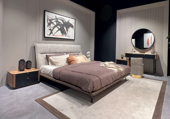Modern Loft Design Camera da letto Design Letto di lusso Letti Imbottiti Stile Arredamento Nuovo grigio