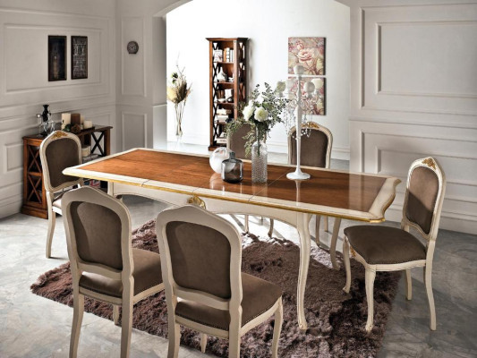 Barocco stile antico tavolo tavolo vero legno design classico tavoli Italia.