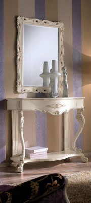 Tavoli Consolle Tavolo Lato Camera da letto Legno Specchio + Consolle Cassettiere