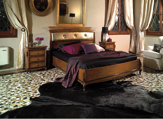 Letto matrimoniale Letti Camera da letto Mobili in legno massello Vaccari cav giovanni Letto nuovo