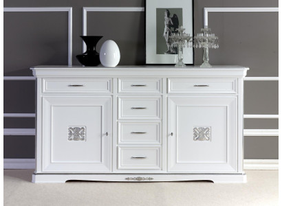 Commode credenze Massiccia Armadio in legno Mobili Comò Buffet Sideboard Bianco
