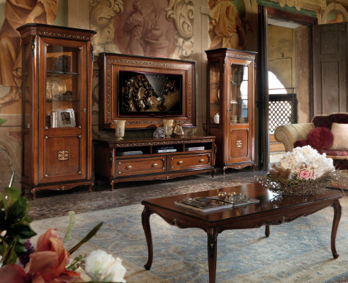 Design cassettone armadio credenza stile classico salotto cassettiere mobile RTV basso.