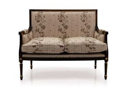 Divano a due posti Classico Nuovo Rivestimento Tessile.