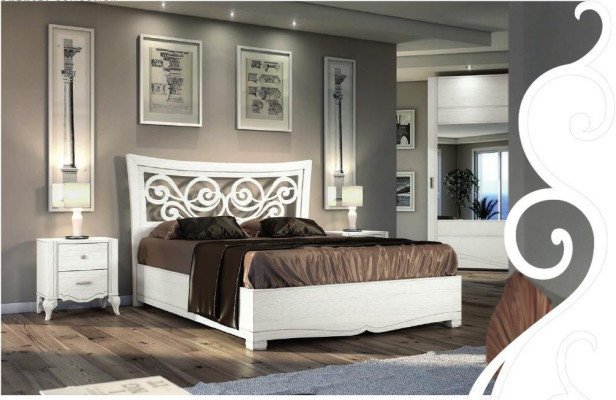 Struttura letto Letto Letto matrimoniale Letti Imbottitura Legno Cornice letto matrimoniale designer Bianco