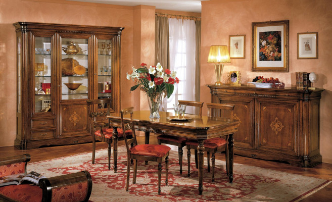 Sedia da tavolo Set di sedie 4x sedia Moderno Imbottito Design schienale Nuovo Legno