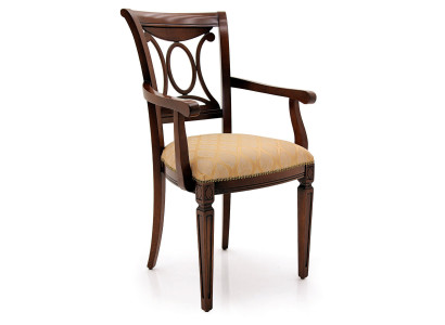 Design poltrona imbottita Sedia da ufficio Sedia da pranzo in legno con braccioli Classico Nuovo