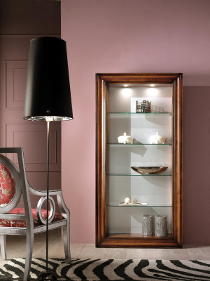 Vetrina di lusso in legno Mobili Armadi Scaffali Schedario Vetrina in vetro Armadio antico