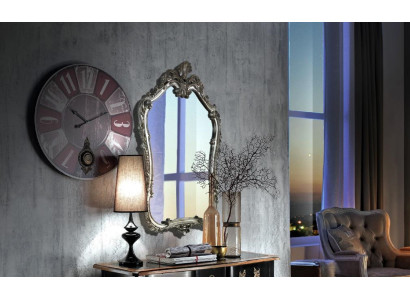 Specchio classico da parete in legno Design argento Soggiorno Mobili italiani