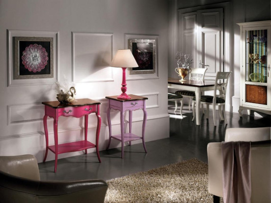 Classica consolle per comodino notturno da camera in legno nuovo