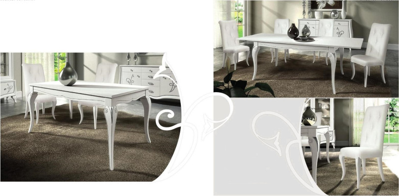 Sedia da sala da pranzo moderna in legno bianco.