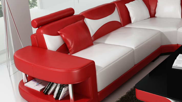 Divano ad angolo di lusso Divano imbottito Divano ad U - Divani in pelle