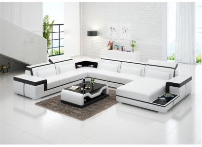 Divani a forma di U Divano Divano Set di divani Alloggiamento soggiorno Design Divano ad angolo in pelle Nuovo
