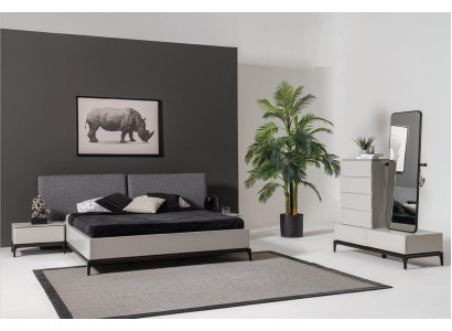 Comò set soggiorno Comò con specchio Legno Stile Moderno bianco