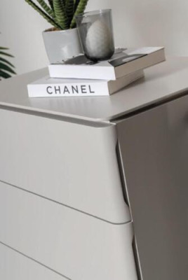 Comò set soggiorno Comò con specchio Legno Stile Moderno bianco
