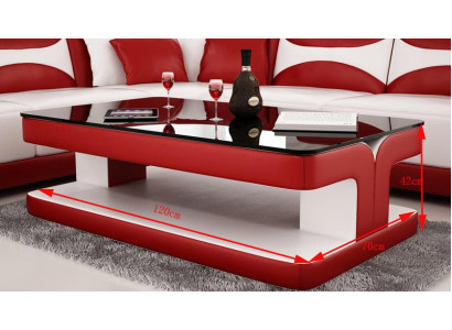 Tavolino in pelle moderno Tavolo in vetro moderno Design di tavoli in vetro
