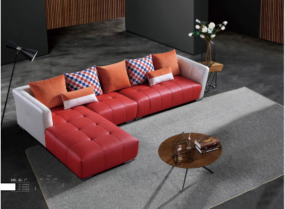 Divano da designer angolare per soggiorno con paesaggio di sedute a forma di cuscino.