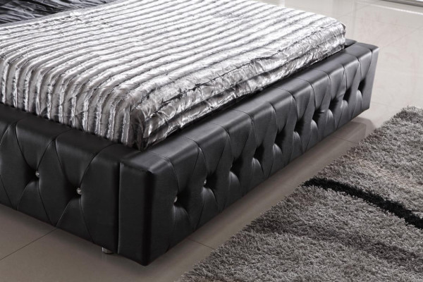 Design dell'hotel moderno Letto XXL Letti di lusso Doppio Chesterfield in pelle