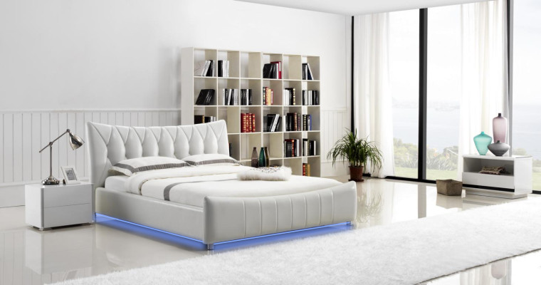 Design moderno Letto XXL Letti Hotel di lusso Stile doppio in pelle 140 160