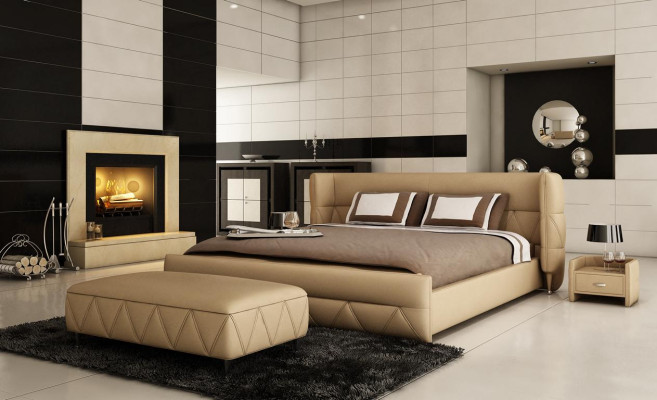 Design moderno Letto Hotel XXL Letti Stile di lusso Matrimoniale in pelle 140 160 180x200cm