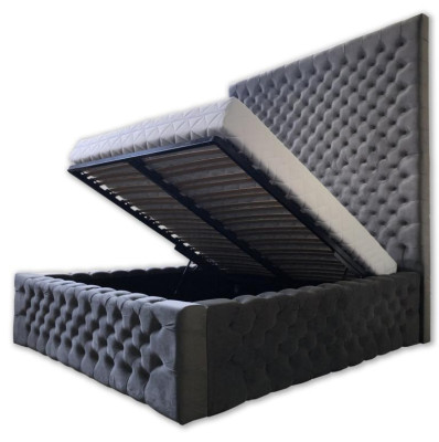 Designer Letto Chesterfield moderno in stile di lusso moderno con alto pannello della testiera.