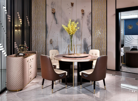 Sala da pranzo di lusso Set di sedie in stile italiano 8 sedie Gruppo di mobili.