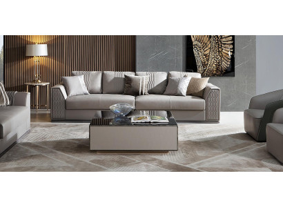 Elegante composizione divano 3+2+1+1 Design squisito in elegante tonalità di grigio.