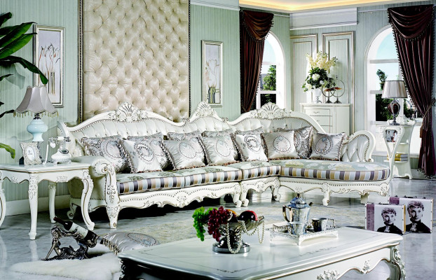 Classico fascino Grande divano ad angolo Chesterfield in olive per la tua casa