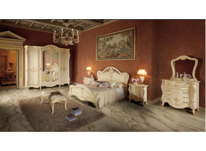 Set da camera da letto di lusso Design Letto Comodino Armadio 7 pezzi.