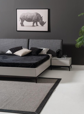 Set da letto di lusso moderno con letto + 2 comodini per hotel Mobili da hotel Loft.