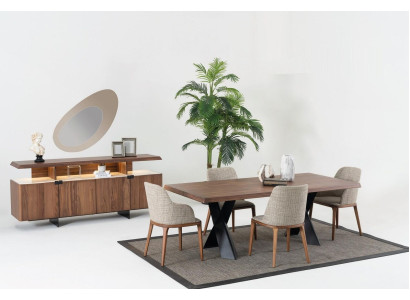 Legno Sala da pranzo Design Mobili Moderni Gruppo di sedie Tavolo 4 sedie Set 5 pezzi.