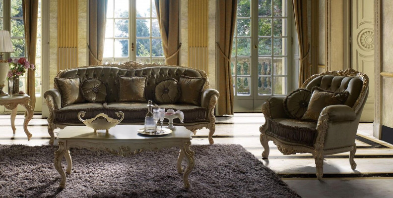 Divano design italiano Divano set 3 + 1 posti Poltrona Divano imbottito Mobili