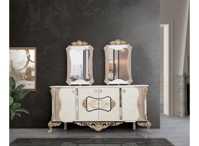 Mobile con specchio Set di cibo Barocco Comodini in legno Comodino in legno Armadio nuovo