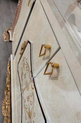 Mobile con specchio Set di cibo Barocco Comodini in legno Comodino in legno Armadio nuovo