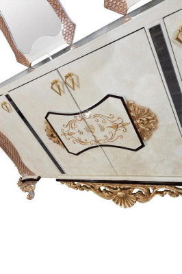 Mobile con specchio Set di cibo Barocco Comodini in legno Comodino in legno Armadio nuovo