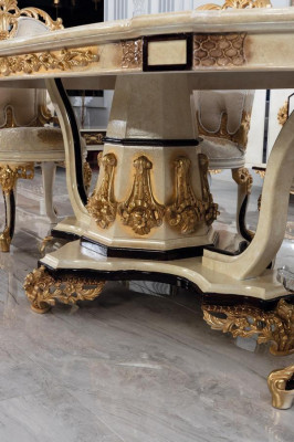 Classico lusso tavolo legno tavoli barocco rococò stile antico sala da pranzo soggiorno nuovo