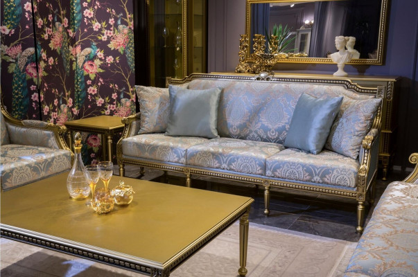 Poltrona monoposto di lusso 1 posto imbottito sedile tessuto design Art déco