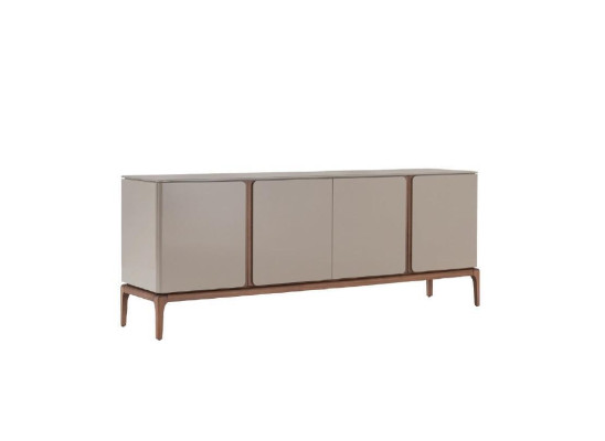 Set da pranzo con tavolo, 4 sedie, panca, credenza, specchio - 8 pezzi.