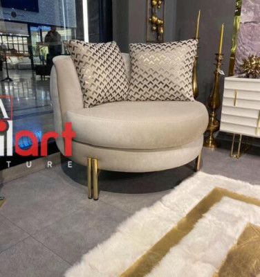 Poltrona Sedile Posto Design Soggiorno Imbottitura Legno Imbottitura Moderna Lusso Beige