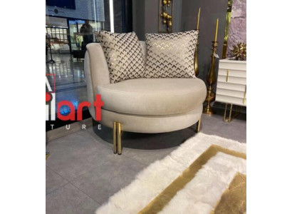 Poltrona Sedile Posto Design Soggiorno Imbottitura Legno Imbottitura Moderna Lusso Beige